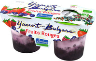 YAOURT GOÛT BULGARE FRUITS ROUGES 2X125G