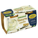 YAOURT AROMATISE VANILLE SUCRE LAIT 1/2 ECREME 2X125G