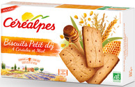 BISCUITS PETIT DEJ 4 CEREALES MIEL (4 SACHETS DE 4 BISCUITS) 200G